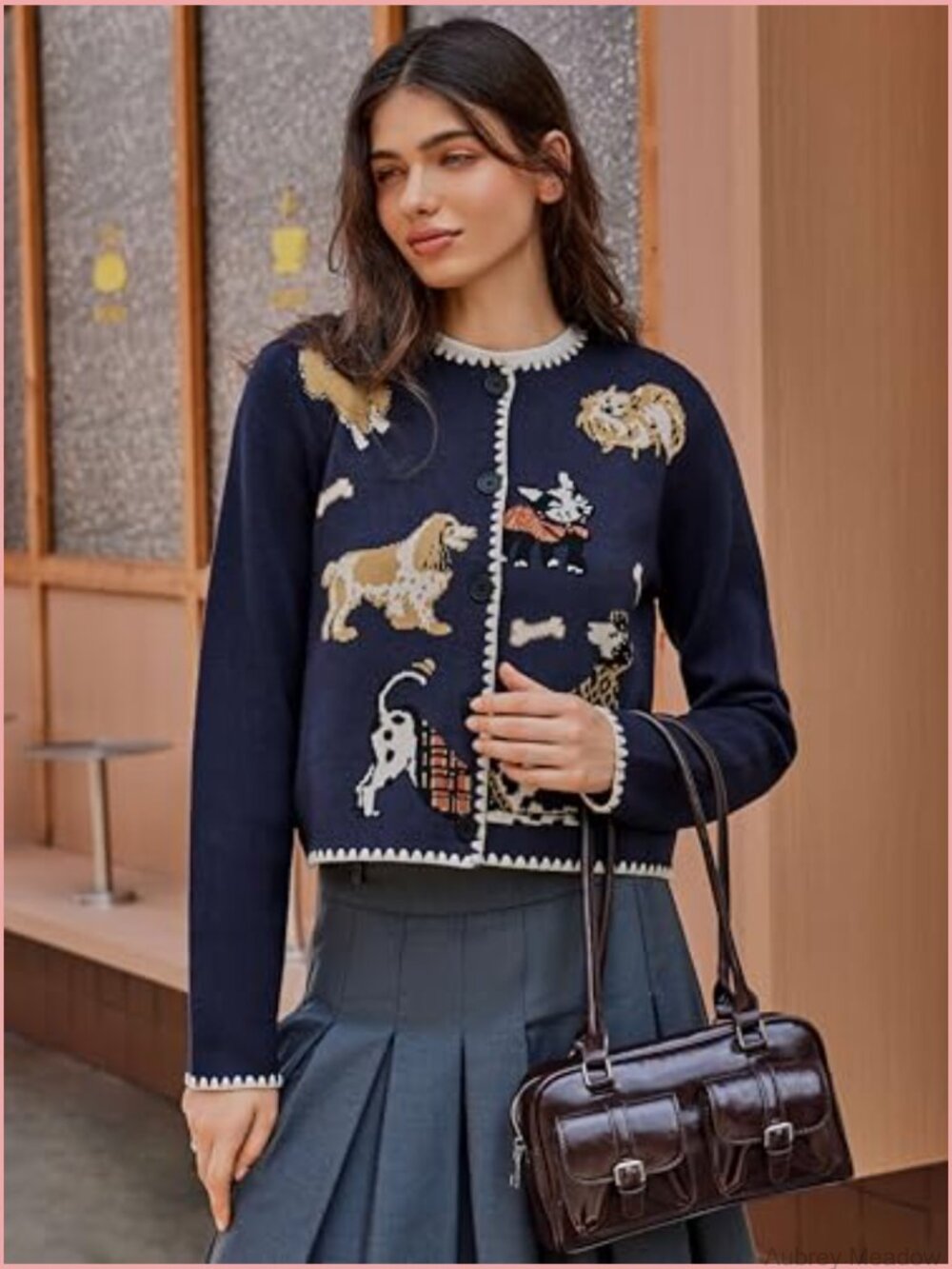 Cardigan Sweater for Women Crew Neck Button Down Long Sleeve Knit Fall Winter - Picture 3 of 7